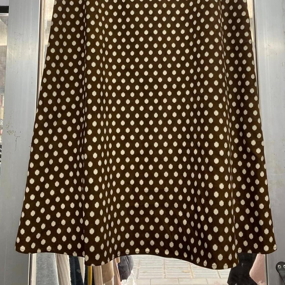 NWOT Chic High Waist Polka Dot Print Office Maxi Skirt - Picture 3 of 3